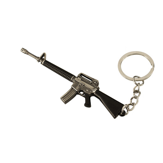 昂沐和平精英吃鸡小枪 迷你M16A4合金模型金属武器小孩玩具钥匙扣摆件 S686迷你8CM