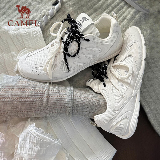 Camel (camello) Zapatos de suela delgada para mujeres en el año zapatos de entrenamiento de deportes informales retro casuales k25b09l7031 marfil blanco 37