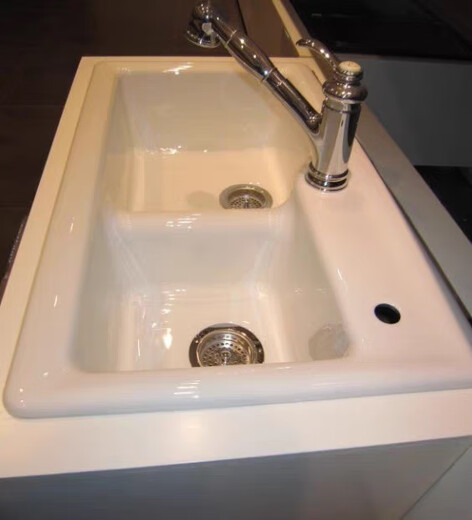 
Kohler K-3885T-2SD-0 Indi integrated tank cast iron kitchen basin 3886 sink vegetable wash basin