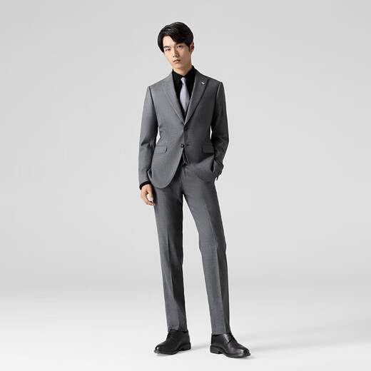 VICUTU Men's Suit Business Formal Wear Comfortable Warm Gray Groom's Groomsmen's Dress Wedding Blazer Top 170/B Top/Vest or 81 Pants Dark Gray Top