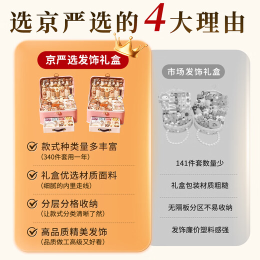 京严选儿童首饰品发饰礼盒套装6-10女孩7-14岁过家家玩具8创意生日礼物