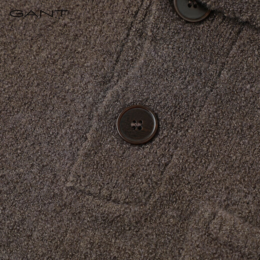 GANT/GANT 24 spring men's lapel buttoned wool blended solid color pullover sweater sweater bottoming shirt 248-Camel M