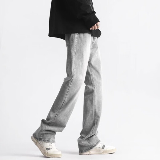 Mode Handy Jeans Herrenmarke Brand Frühling und Herbst Sommer -Flagge Hosen Jungen American Retro Freizeithose gestapeltes Hosen G841 Zementgrau 3xl (160 bis 185 Jin [Jin gleich 0,5 kg] tragbar)