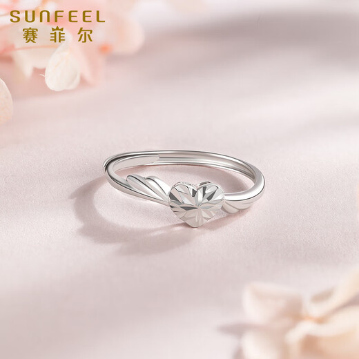 Safir platinum ring for women PT950 angel wings car flower love ring for women birthday live 2.4g