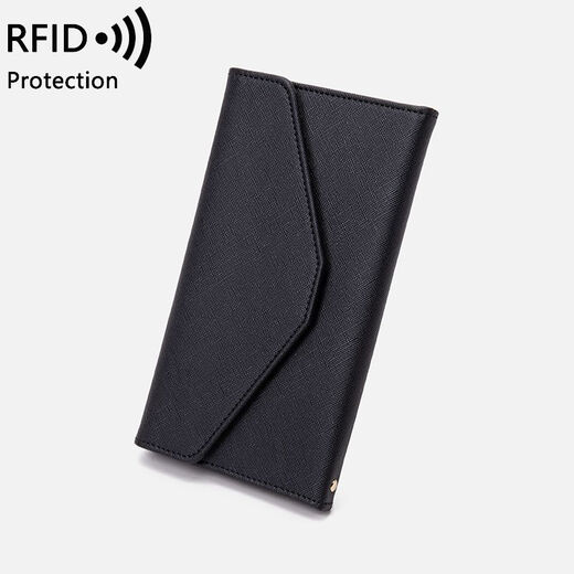 OQBego Passport Clip Anti-Diebstahl-Bürsten RFID Multifunktionsluft-Ticket-Zertifikattasche für Männer und Frauen, die im Ausland Passpassbeutel reisen, große Anzahl von Schwarz