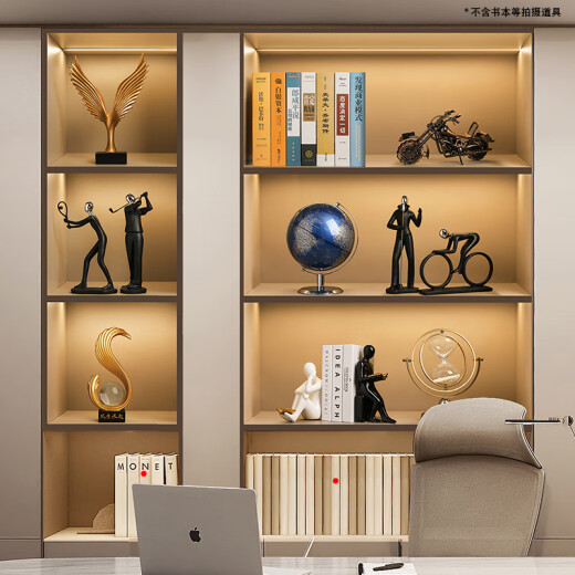 BHM high-end light luxury general manager office ornaments handicrafts high-end atmospheric creative living room study wine cabinet decorations a pair of brushed vases