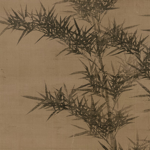 Yuan Li Shixings Bambusstein Bild Tinte Bambus Bild Alte Blumen- und Vogel Bild Scroll Kopie antike chinesische Hängendemalerei
