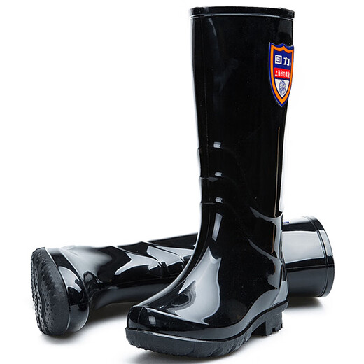 Warrior rain boots women's fashionable high tube rain boots waterproof and non-slip outdoor labor protection rain boots rubber shoes HXL863 black 36