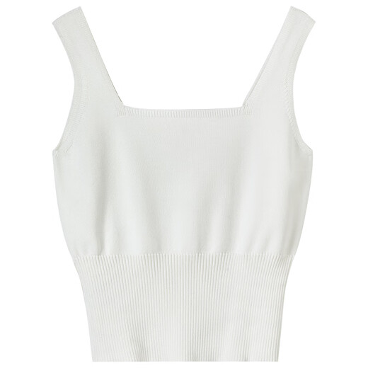 Shangdubila small suspender vest for women in spring and autumn harvest waist and slim short top casual and simple inner wear off beige M