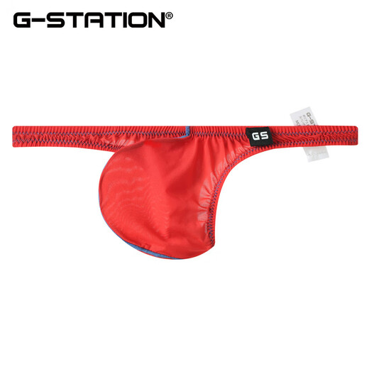 G-STATION light and silky DEWTY SKIN semi-transparent Japanese small style men's thong super tight sexy underwear brown (recommended to go up 1-2 sizes) 1 piece L