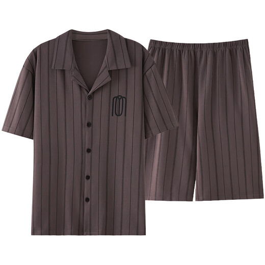 雅鹿睡衣男纯棉夏季短袖短裤2025年新款夏天男士家居服套装大码可外穿 NSALM-LMSJ9226 2XL (建议150-175斤)