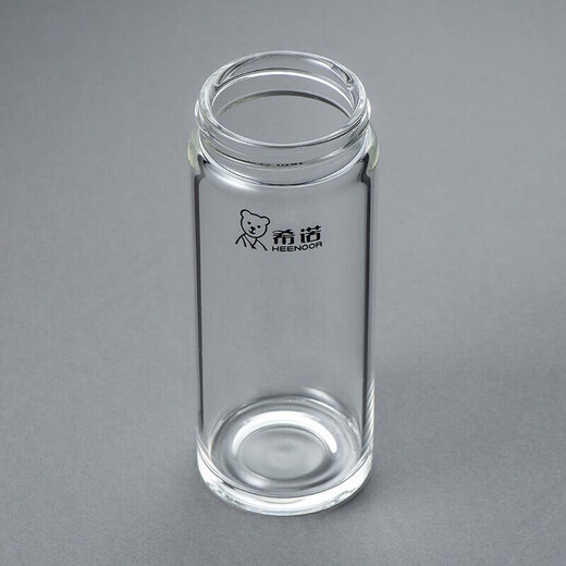 希诺（Heenoor）希诺玻璃杯大容量单层加厚水杯商务办公带滤网泡茶杯车载便携透明 6191新款小熊盖410ml