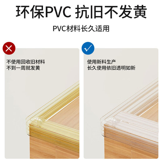 BFU hohl transparente Anti-Kollisions-Streifen Acrylkleber Haushalt Kinderecke verdickte Tischecke Anti-Kollisionslänge 2 m* Breite 68 mm