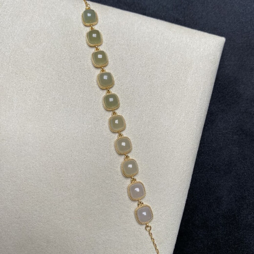 DL 1998 tanzanite bracelet natural colored gemstone tourmaline tanzanite translucent blue moonlight blue ruby grandmother square clear water and field jade bracelet