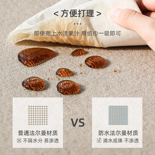 咏幻客厅地毯轻奢感防水耐脏加厚奶油风免洗可擦房间卧室床边毯 月光-13567 1件 180*250CM防水防污