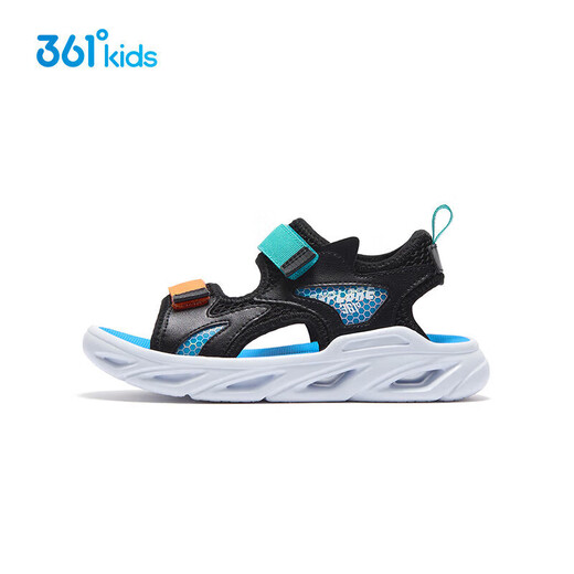 361 children's sandals for summer men's middle school children's lightweight, breathable, cool and wear-resistant sports beach sandals Black 37