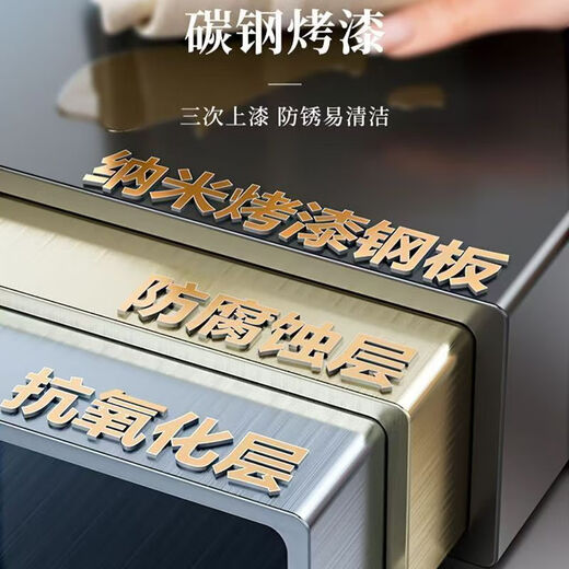 LZJV thickened countertop kitchen microwave storage rack retractable desktop multi-layer rice cooker oven household storage artifact black retractable single layer 6 hooks