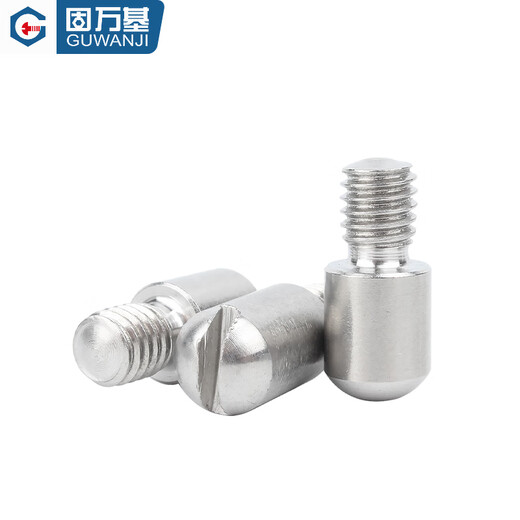 Guwanji 304 stainless steel GB831 single-slotted external thread cylindrical pin headless step screw shaft position pin complete collection 5x5 (M4x6) [5 pieces] round head