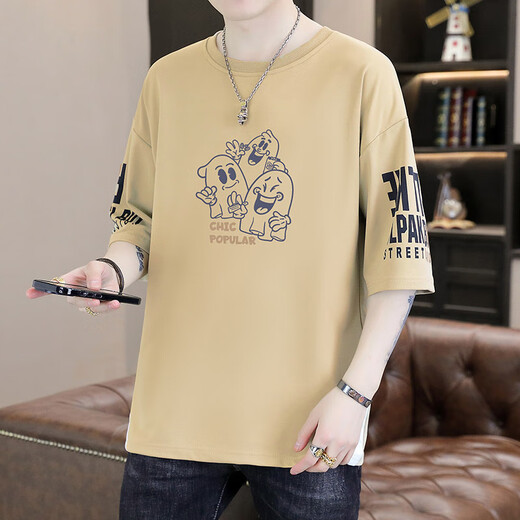 Mr. Jones Teen Camiseta de manga corta Summer's Summer's Flowing Top 2025 Top 2025 Nuevo estilo Junior y Senior High School mangas T9717 White 2XL