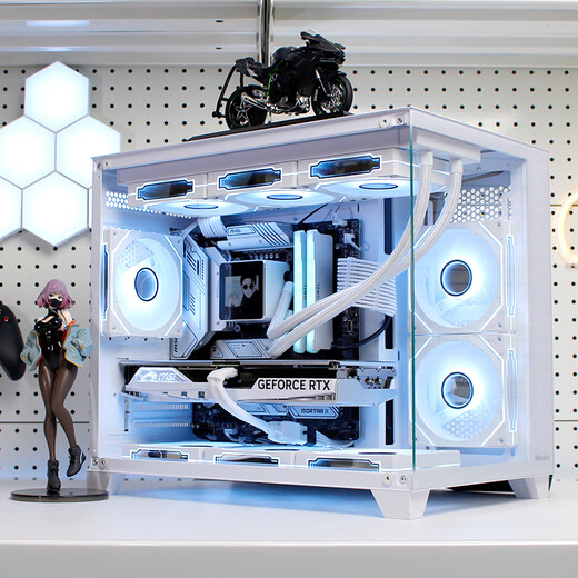 航嘉S960暴风雪全视版海景房电脑机箱台式主机m-atx白色360/240水冷920迷你4070 +棱镜4pro白色风扇*9 单机箱（支持M-ATX主板/360水冷）