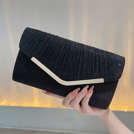 Chongsukei Small/CK Europäische und amerikanische Mode Clutch Bag Damenumschlagbeutel Soziales Temperament Tasche Hochzeit Cheongsam Bag Frauen Dreieck Gold Edge Silber Silber