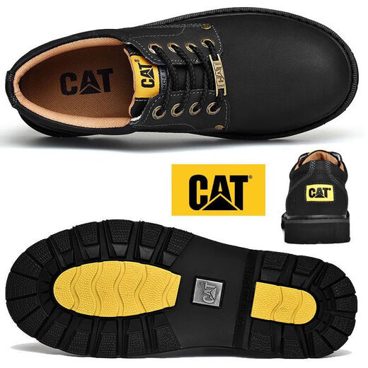 卡特 CAT男鞋经典马丁靴低帮厚底户外工装大学时尚大头皮鞋大黄靴 41