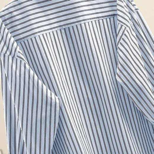 
Cypress Lapel Shirt 2025 Autumn New Women's Fashion Stripe Single Breasted Rotary Sleeve Top