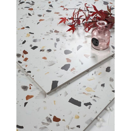 Clcey Colored Colored Terrazzo Tiles 600x1200 Salle de vie et de salle à manger Gris Soft Light Antique Tiles Shopping Mall Clothing Store Anti-Slip 600 * 1200 12805
