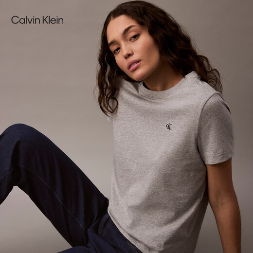 Calvin KleinJeans【复刻90系列】25春夏新款女士ck亚麻直筒牛仔裤47AB718 RBW-牛仔深蓝 28