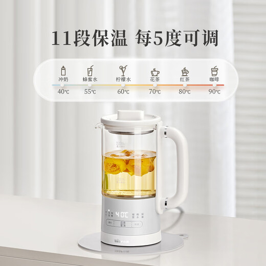 Bear Mini Health Cup Health Kettle Tea Maker 316 Stainless Steel Office Home Portable Tea Kettle Constant Temperature Kettle Small Flower Tea Kettle 0.6 Liter YSH-E06H1
