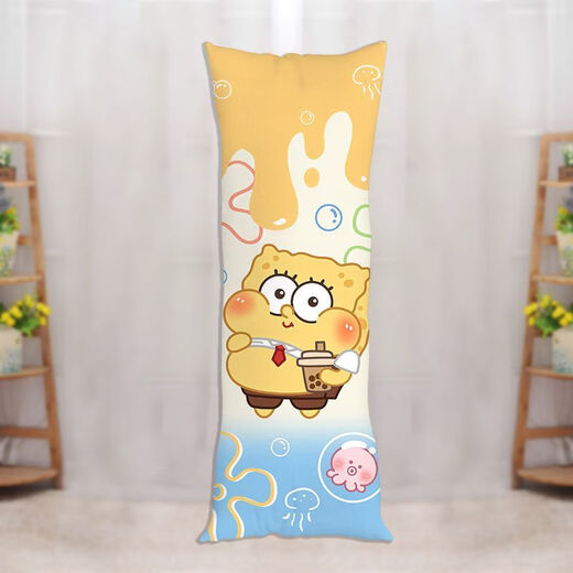 SpongeBob SquarePants Life-size Pillow Pieda Star Long Pillow Cute Cartoon Plush Doll Sleeping Leg Doll SpongeBob SquarePants-2 40x60 cm (half body) baby plush