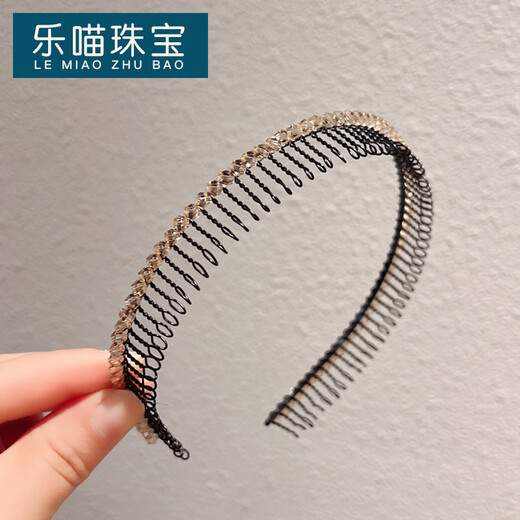 乐喵（LEMIAO）时尚新款气质带齿防滑发箍刘海碎发整理器韩国感压发头箍发卡七夕 LD473黑色  A29-302
