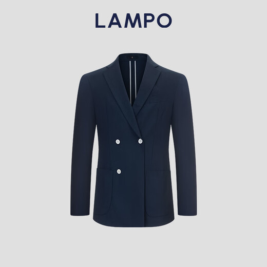 Blue Leopard (LAMPO) Blazer imported REDA pure wool suit double-breasted suit top suit dress jacket suit (Capri blue) 46 (170/92)