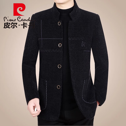 Pierre Cardin Frühling und Herbst neue Männer lässig im mittleren Alterskragen Herrenjacke Wolljacke Vaters Top-Strick 225 Khaki 170/m (90-110jin [Jin gleich 0,5 kg])