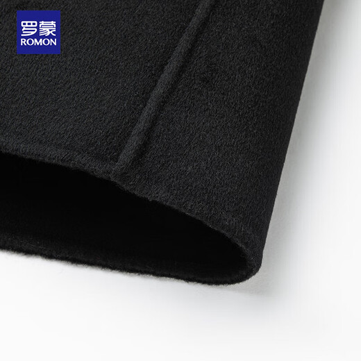 Romon extended knee-length sheep wool double-sided woolen coat for men, autumn and winter long windbreaker, woolen coat for men