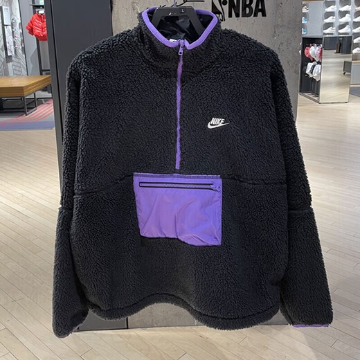 耐克（NIKE）官方卫衣外男装2025春季款新款运动服保暖摇粒绒半拉链套头衫夹克 DQ4881-010 L 175（建议130-150斤）