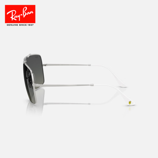 
RayBan Ferrari co-branded square sunglasses men and women high-end sunglasses 0RB3697M gift [Gradial] F1048G silver frame gradient gray lens 35