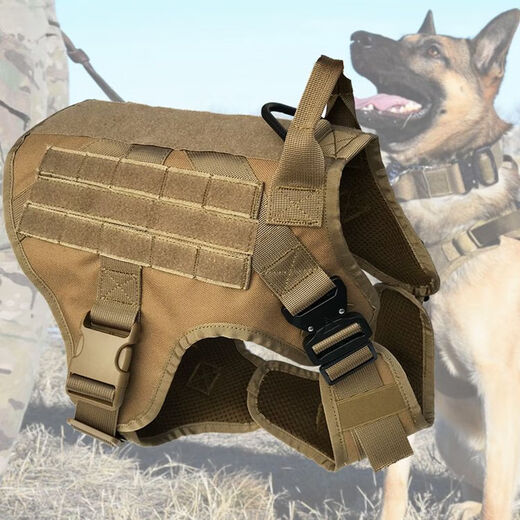 好运犬宠物狗战术衣服背心背包马甲中大型犬k9马甲德牧金毛马犬冬季狗衣 黑色单衣【不含魔术贴】 M-（15-30KG）