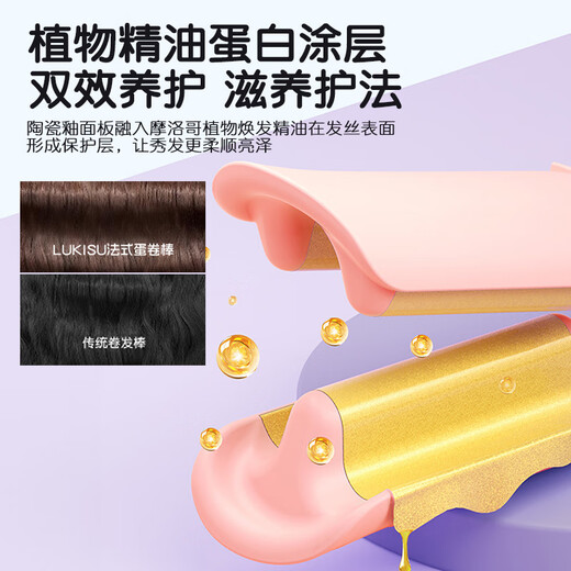 LUKISU German craft egg roll curling iron negative ion hair care does not hurt hair ripples French wool egg curling iron splint fluffy curl artifact long-lasting styling Recommended for long hair and super long hair 36MM-40MM super curls丨 800 million hydrating negative ions for more hair care丨birthday gift for girlfriend girlfriend wife