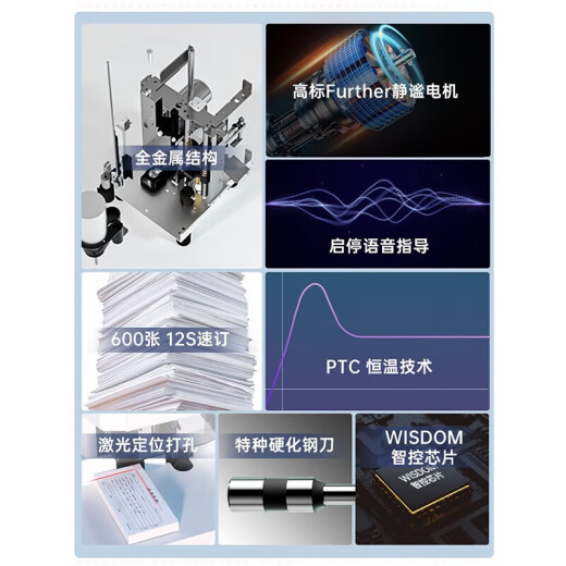 得力GB711财务装订机14666凭证热熔铆管装订机小型热熔胶管票据手动电动打孔机14667激光智能 14667【自转刀垫/2.7寸显示屏/60MM装订