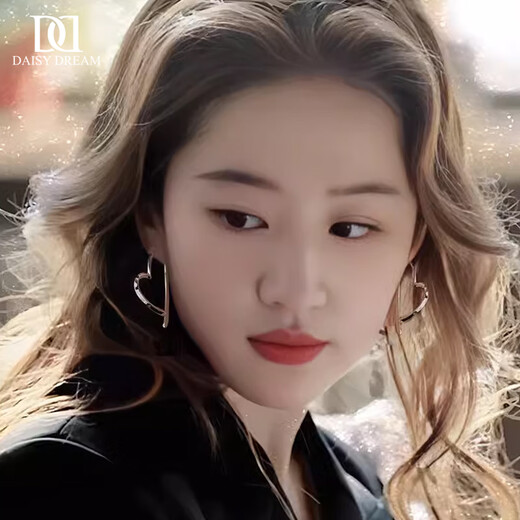 DAISY DREAM Rose Story Liu Yifei's same love earrings for women 2025 new popular earrings S925 silver needle earrings 925 silver needle unique love earrings