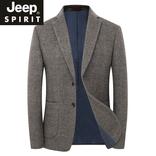 Jeep Spirit Autumn and Winter Woolen Suit Jacket 2024 Nuevo traje informal moda Moda de moda para hombres Single West Coat 210 Black Grey 170/m Tamaño recomendado 100-128 Jin [Jin equivale a 0.5 kg]