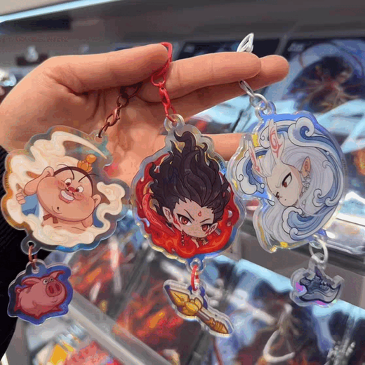 Nezha: Devil Child's Naughty Sea Fan Peripheral Nezha Ao Bing Acrylic Keychain Pendant High-Precision Bag Ornament All six models [1 each]