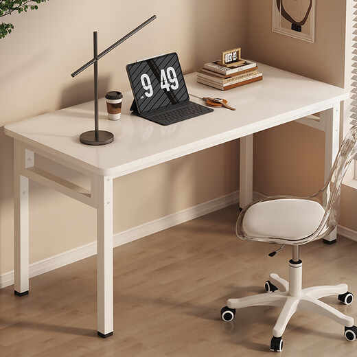 Jingcai computer desk desktop desk office study desk writing desk e-sports long table training table JDZ01 white 1 meter