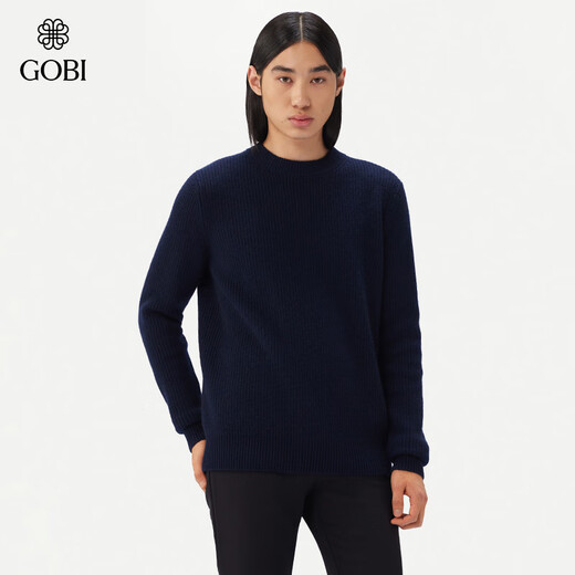 GOBI GOBI [Cadeau chinois de la Saint-Valentin] Automne Nouveau produit Soft and Fashionable Men's Round Neck Sweater Sous-vêtements foncé Bleu foncé 1479 M