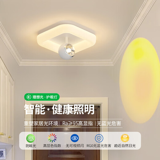 辰可吸顶灯吊顶灯走廊过道灯阳台现代简约卫生间厨房入户灯玄关灯 3524 圆20CM 20W 三色变光