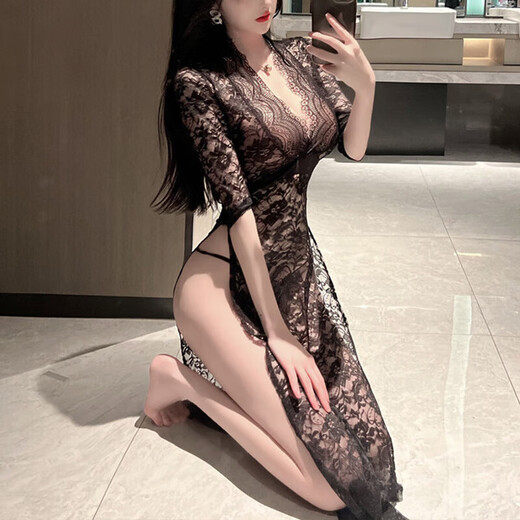 Luo Manxi sous-vêtements sexy de nuit sexy en dentelle de nuit pyjamas uniforme tenue de perspective tentante sm.