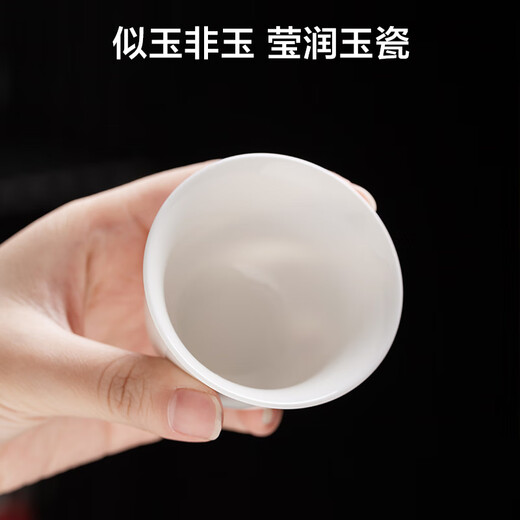 Made in Tokyo, tea sets, tea cups, Kung Fu tea sets, mutton fat jade cups, tea cups, simple office reception cups, 6 pieces