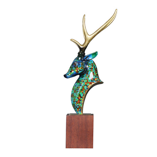LICAI AMERICAN Retro Deer Office Office Bureau Salon Room TV Cabinet BO ANCIEL SPELL BURANT LUMING JIXIANG COMPANY OUVERT BJ1421C Horse Head
