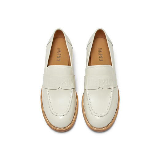
The same style as Dong Jie in Toffee Spring New Toffee Cowhide Loafers Small Leather Shoes for Women 15906AA4 Beige 34